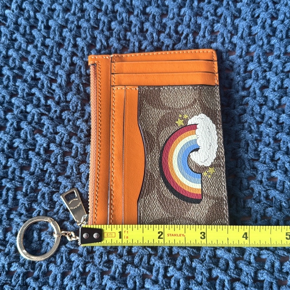 Coach Orange and Brown Card Holder - Picture 4 of 7